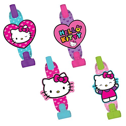 Amscan 331417 Blowouts | Hello Kitty Rainbow Collection | 8 pcs | Party Accessory