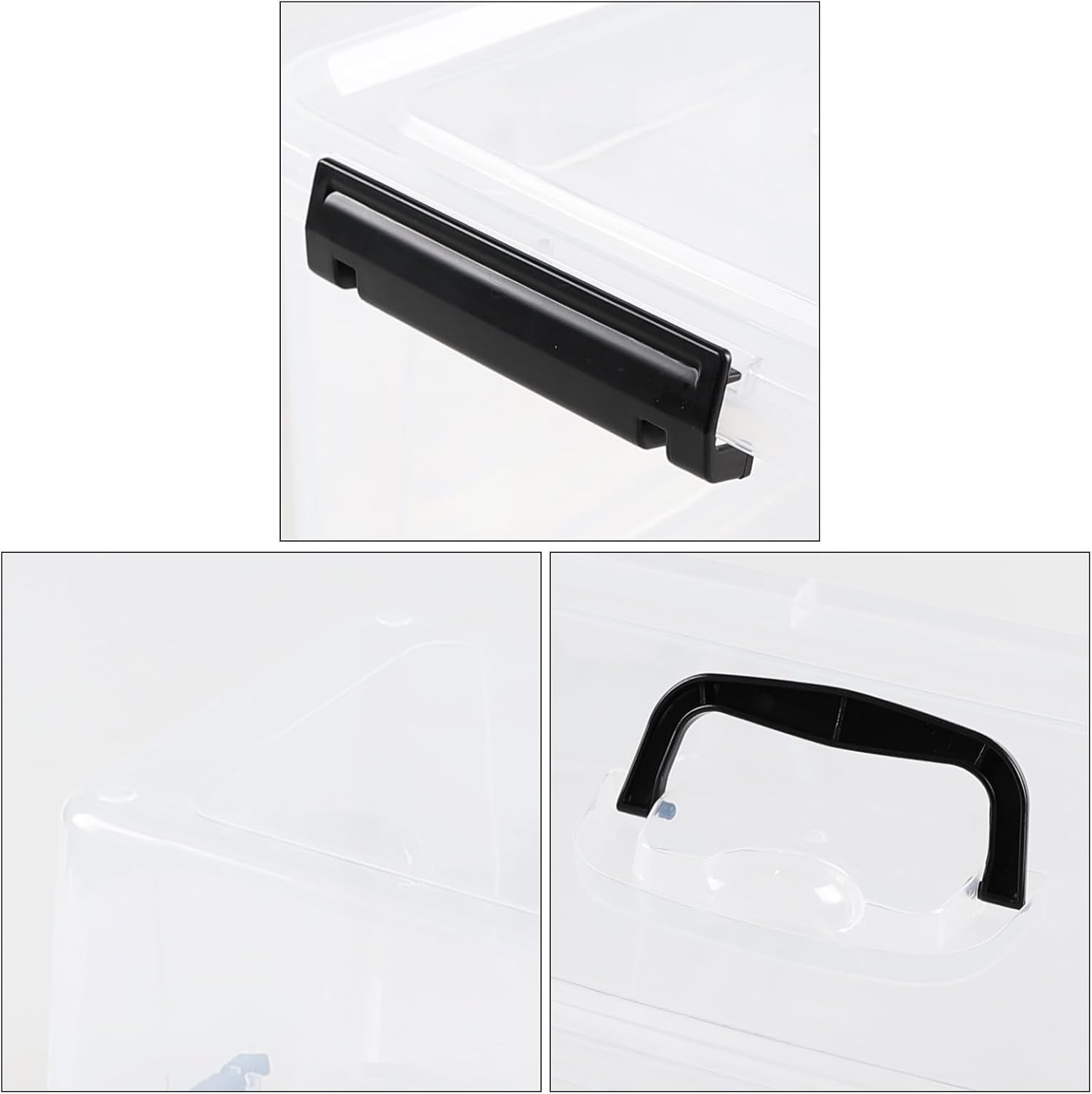 18 L Clear Latch Storage Bins with Handle, 4 Pack Plastic Storage Box with Lids