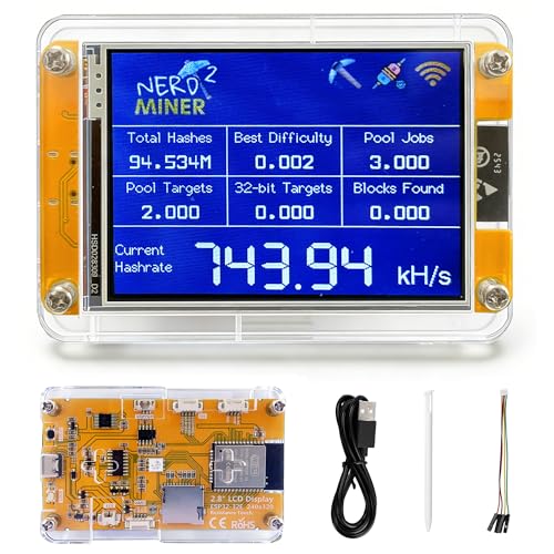 Bitcoin Miner BTC 2.8" Touch Screen ESP32 CYD 740KH/S