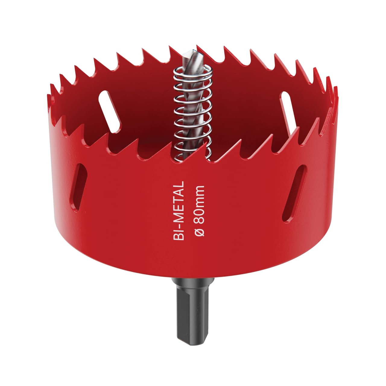 DURI Bi-Metal Hole Saw 80mm with Arbor & Pilot Bit, 30 Teeth for Fast Cutting in Wood Plastic, Plasterboard & Metal