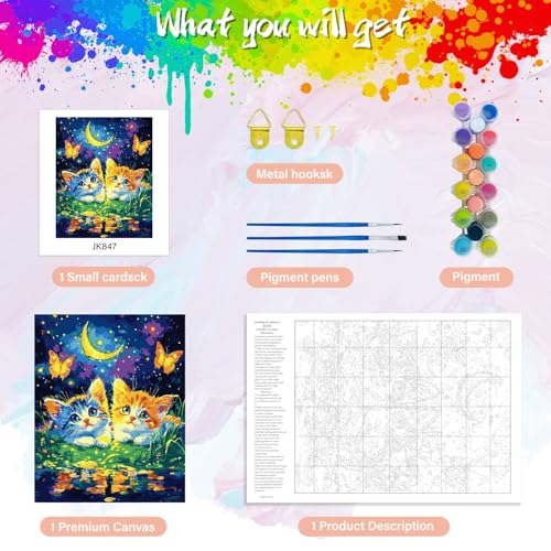 Yunnuo Cat Paint by Numbers Kit for Adults, 16X20 in — view 5