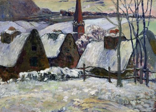 Lienzo cuadro Paul Gauguin Pueblo bretón bajo la nieve para transformar paredes vacías