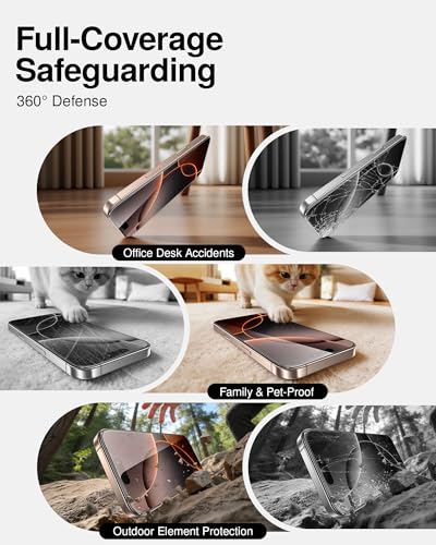 Image of SMARTDEVIL 2 Pack Tempered Glass for iPhone 16 Pro Screen Protector | SmartPull Box Bubble-Free Instant Install Applicator, 9H Military-Grade Protection, Case-Friendly