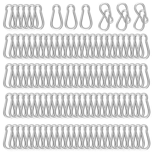 120PCS Carabiner Clips, 1.57IN Heavy Duty Spring Snap Hook,Silver