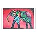 CafePress Autocollant rectangulaire Motif éléphant psychédélique