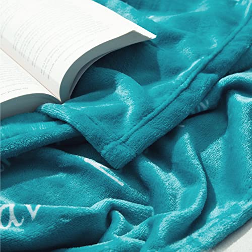Bedsure Get Well Soon Gifts For Women - Healing Thoughts Throw Blanket Teal Soft Fleece Blanket With Inspirational Positive Energy, Perfect Sympathy Breast Cancer Gifts #TOP4