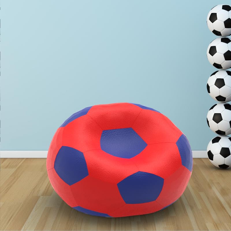 Image of Biggie Bean Bag 2XL Bean Bag Chair with Beans Filled-Perfect for Living Room,Bedroom,Study-Sale Design(Regular-Red Blue)-Faux Leather
