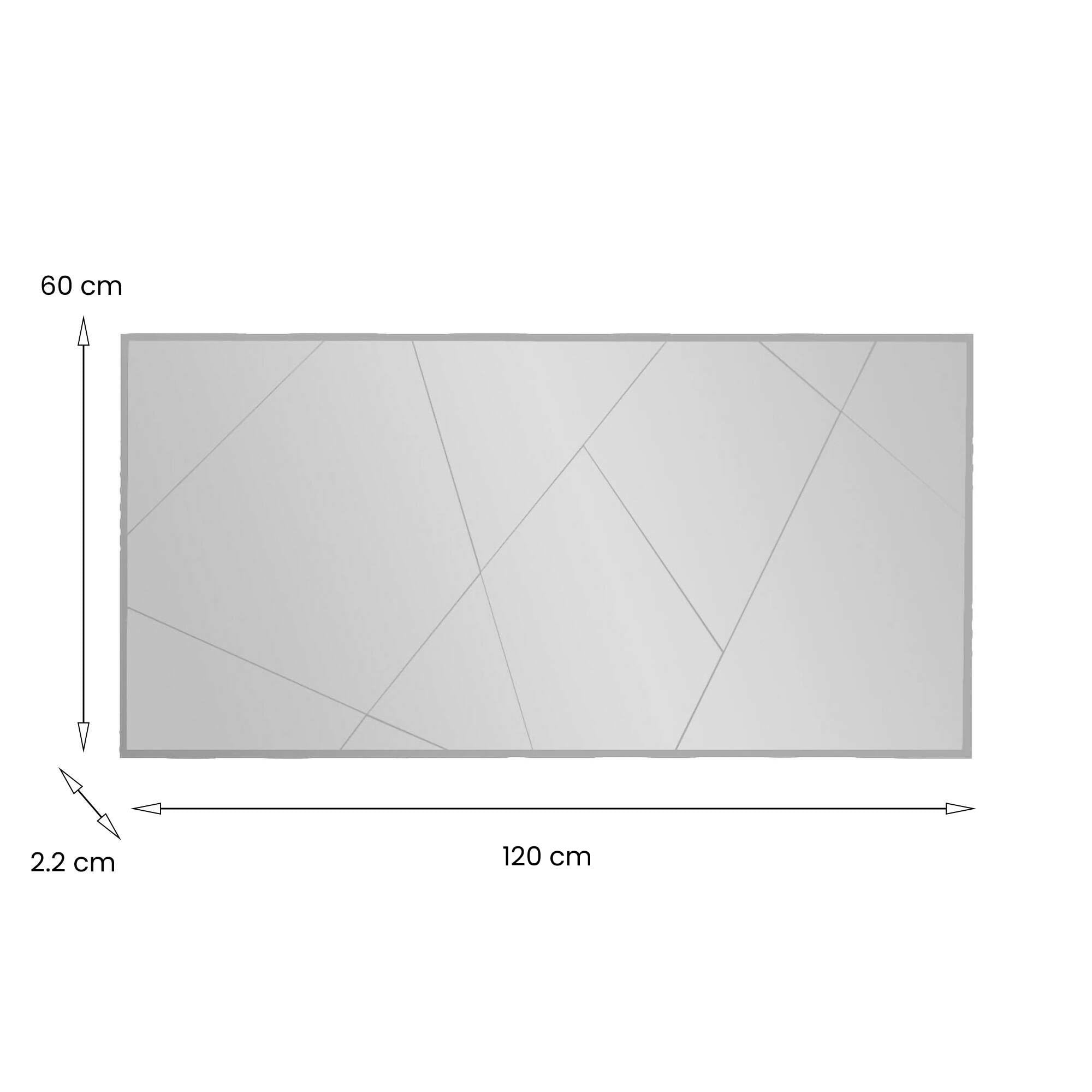 Dmora - Specchio Rana, Specchiera, Articolo d'arredo a muro, Decorazione con specchio, 120x2h60 cm, Bianco