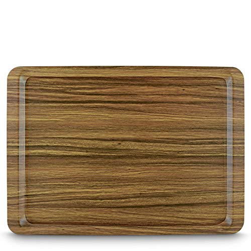 Image of Freelance Nature Kraft Serving Tray Beige, 43x61 cm, Rectangle, Non-Slip Surface, Decorative Anti-Skid Kitchen & Dining /Coffee Table Trays for Breakfast /Food /Tea - Brown, Made in Europe