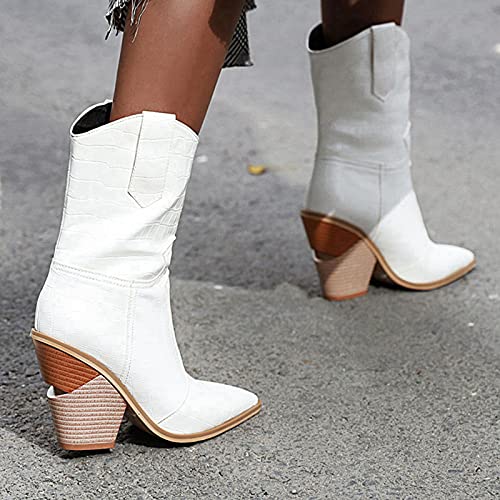 Mo Joc Stivali da donna con zeppa e punta a punta