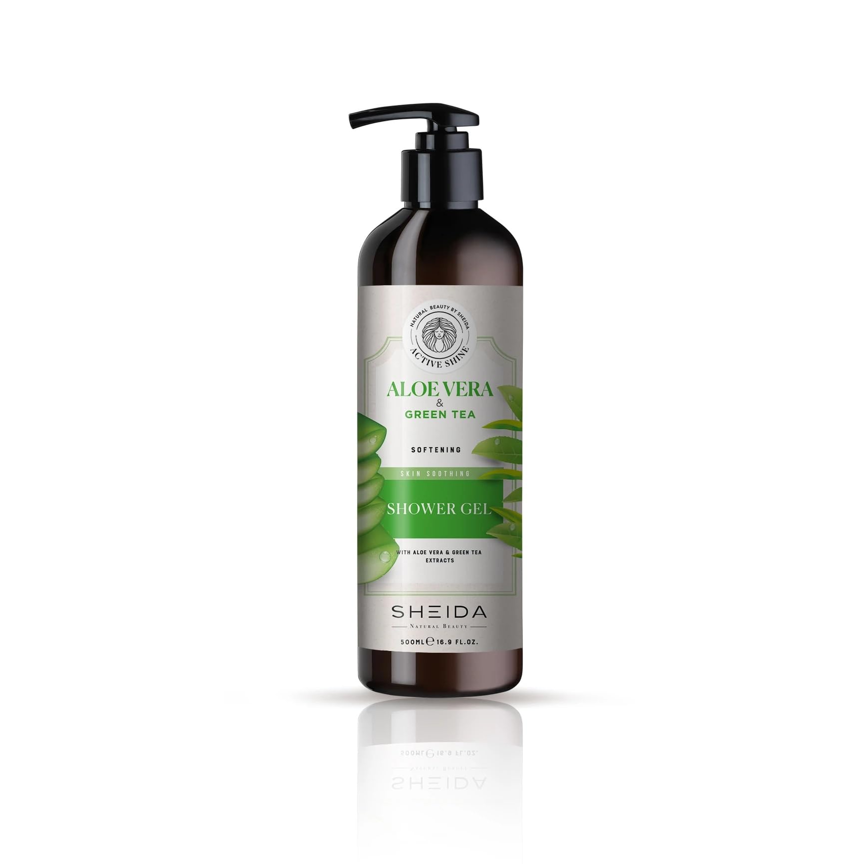 Sheida Active Shine Yumuşatıcı Duş Jeli Aloe Ve Yeşil Çay Özlü 500ml