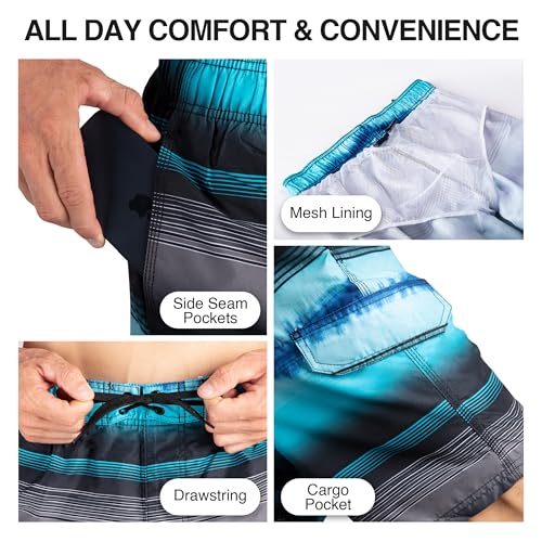 Image of Kanu Surf Men's Big Viper Extended Size Stripe Swim Trunk