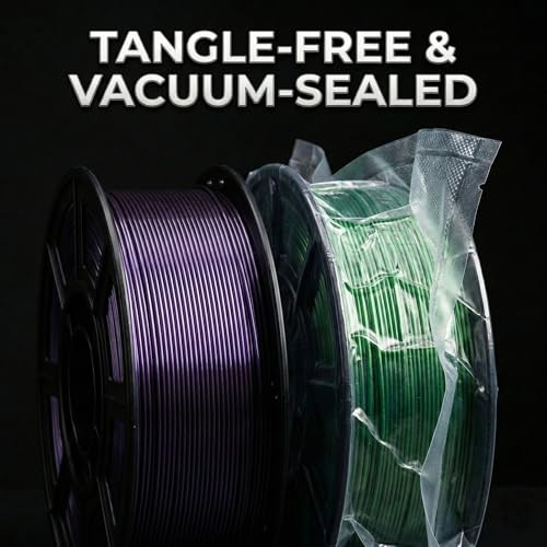 Image of Metallic PETG Filament 1.75mm, 3D Printer Filament with Stunning Metal Luster, + /- 0.02mm Precision, 1kg Spool (2.2lbs) for FDM Printers, High Strength & Odorless, Silver