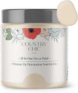 Country Chic All-in-One Chalk Paint for Furniture, Cabinets, Home Decor, Eco-Friendly, Matte Finish, Built-In Primer & Top Coat for Wood, Metal - Cheesecake (Off White) - 8 oz (237 ml)
