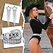 Maiteenly Western Costume for Women Black Cowgirl Hat with Rhinestones 70s 80s Disco Fringe Bodysuit Belt Necklace Earring(Medium)