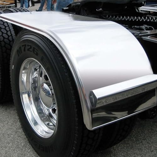 BST BSSP Pair 430 Stainless Steel 60 in Half Fenders Universal for Peterbilt Freightliner Kenworth Volvo Western Star Truck Heavy Duty w/Rolled Edge Polished Overall Right & Left Sides