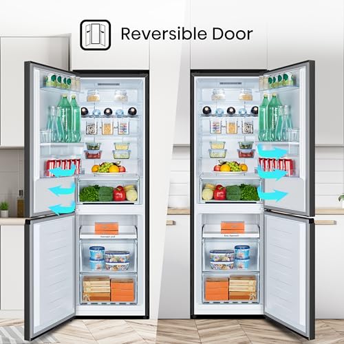 Hisense RB390N4WBE 60cm Freestanding 60/40 Fridge Freezer - 304 litre capacity - Total No Frost - Non-plumbed Water Dispenser - Black - F Rated, H186 x W59.5 x D59.0 - Image 5