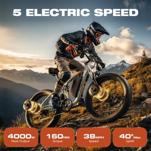 4000W Dual Motor Ebike 52V Up to 100 Miles 52V 24" Fat Tire PU354 image 7