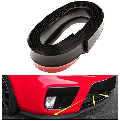 Automaze Samurai Car Body Kit Bumper Lip Side Skirt Rubber Edge Decorative Protector, 2.5 Meter with 3M Tape & Screws (Black) - Image 2 thumbnail