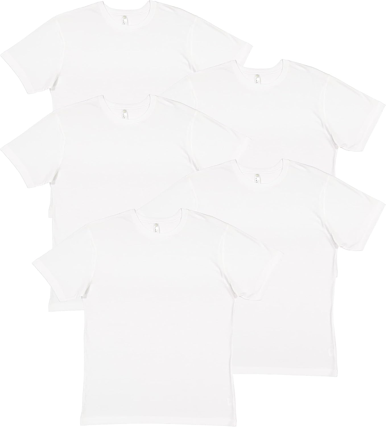 LAT Adult Unisex Crew Neck Short Sleeve Soft Cotton T-Shirt 5 Pack