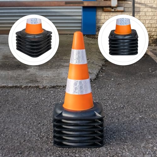Street Solutions Verkehrshütchen, beschwerte Leitkegel für zu Hause und Unternehmen, robuste Verkehrskegel aus 100% recyceltem PVC, Wasser- und windfest, 45 cm hohe Kegel, 6 Stück