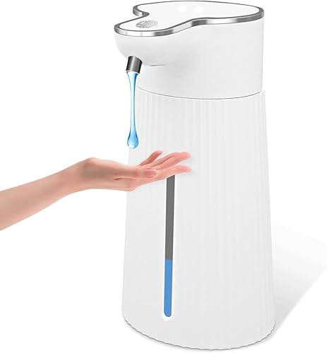 Dispensador automático de jabón líquido, 10.5 onzas13.5 fl oz, ajustable para montaje en pared, dispensador de jabón sin contacto, impermeable para