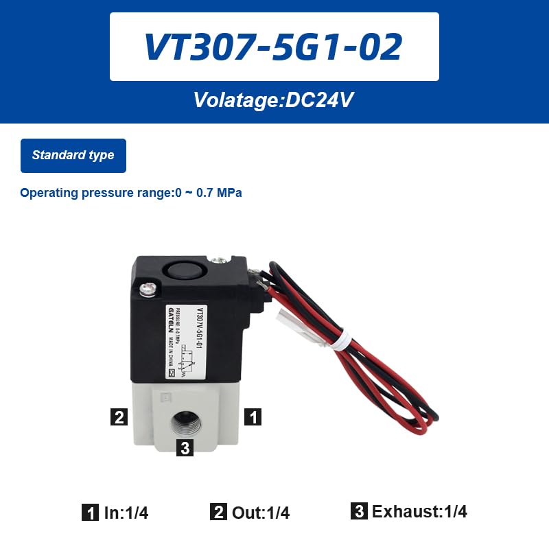 Électrovanne 3 ports VT307 type clapet pour commande directe de vide haute fréquence - 2