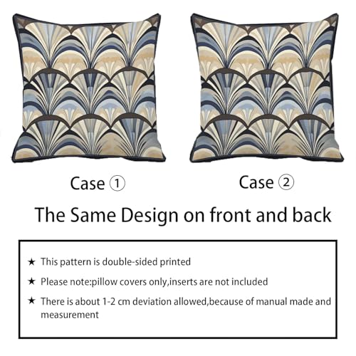 Housse coussin 80x80 imperméable bleu géométrique extérieur canapé
