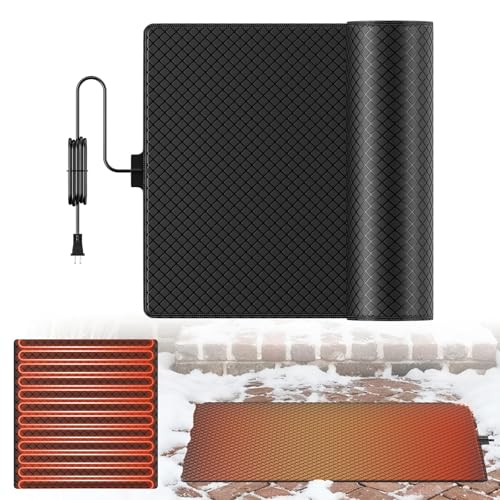 Pawfly Snow Melting Mat Outdoor, 20" x 30", Anti-Slip Heated Outdoor Mat for Winter Snow, Heated Walkway Mats, Electric Ice Melting Mats for Stairs Doorways Walkways Sidewalk Decks