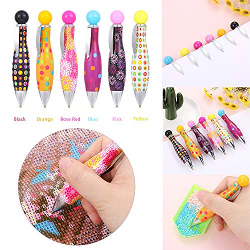 Tooeary Cute Diamond Point Drill Pen Bowling Shape Crafts Sewing Embroidery Painting Cross Stitch Accessories with Glue Clay
