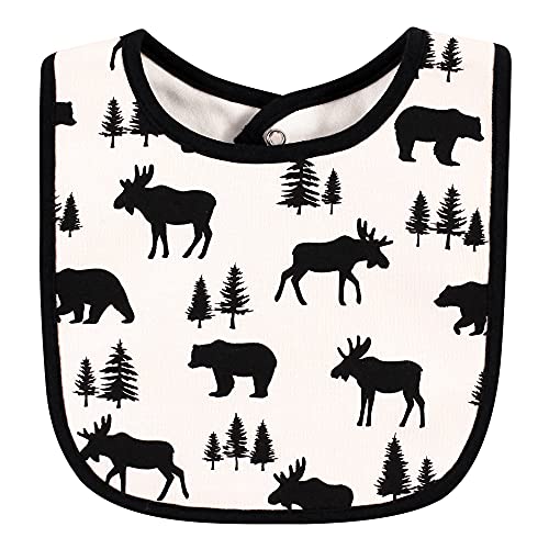 Image of Hudson Baby Unisex Baby Cotton Bib and Sock Set, Baby Bear Plaid, One Size