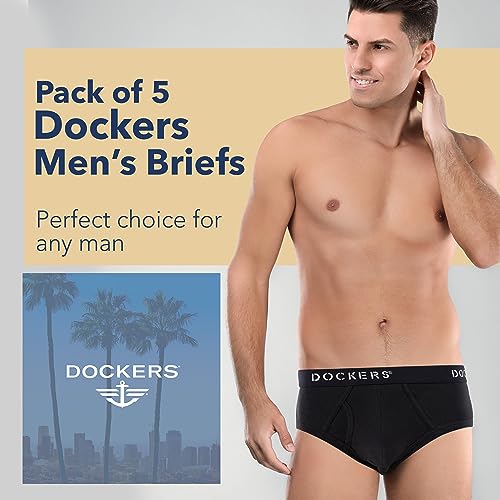 DOCKERS Mens Underwear Briefs 100% Cotton Tag-Free Bikini Brief for Men Pack of 53