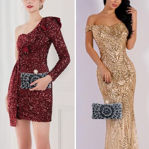 Image of Sparkly Women's Evening Clutch Purses Rhinestone Bag Luxury Handbags For Weddings Formal Prom Party