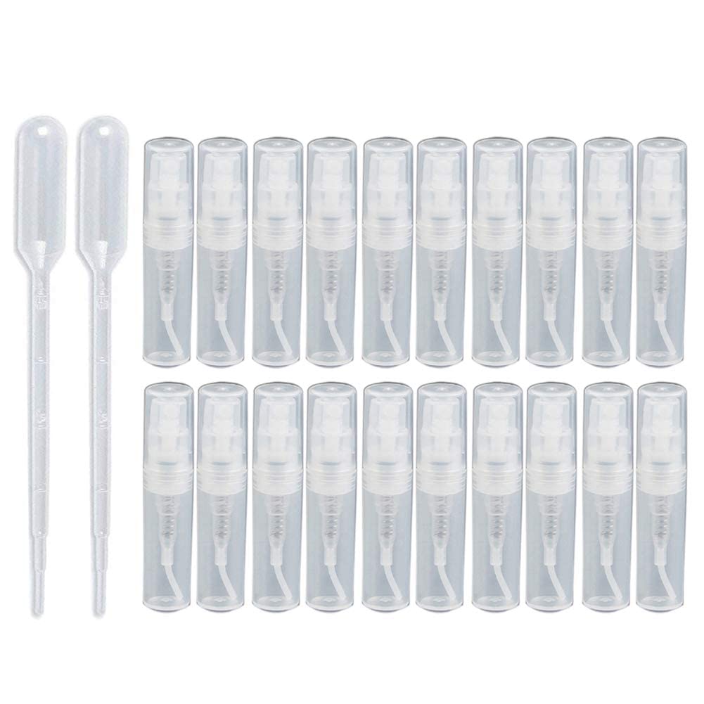 Hunky Dory 5ml 20pcs Plastic Spray Bottle 3ml 2pcs pipette .Transparent Empty Plastic Pocket Pen Spray Bottle Refillable Bottle Sanitizer, Toner, Perfume, Lotion, Moisture, Oil, Costemic, Travel use-picture-27