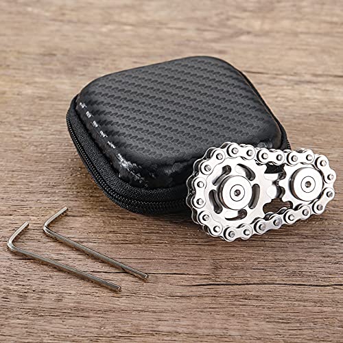 Gatwey Sprockets Chain Fidget Toys Metal Sensory Bike Chain Gears Fidgets Spinner For Adults Edc Novelty Toy Pack Pocket Size For Anxiety Relieve Boredom Adhd Autism (Gun-Metal Plating Sprockets) #TOP6