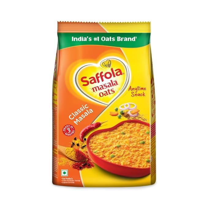 Saffola Masala Oats| Classic Masala| Tasty Evening Snack | Healthy Snack | 500 Gm Pack