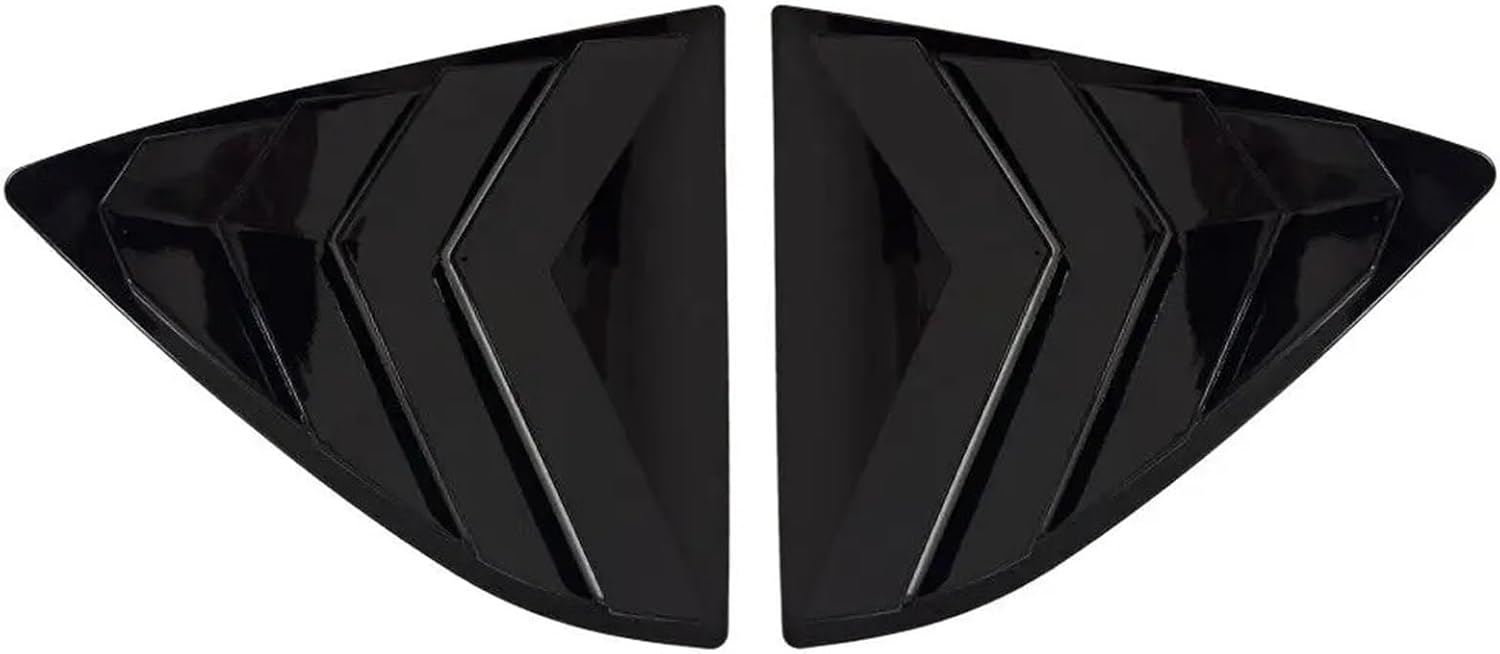 Fit for Nissan Versa Sedan 2013-2018 Car Rear Louver Window Side Shutter Cover Trim Sticker Vent Scoop ABS Carbon Fiber Accessories | Gloss Black