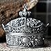 AVESON Creative Vintage Metal Alloy Crown Design Jewelry Box Ring Trinket Case Christmas Birthday Gift, Small