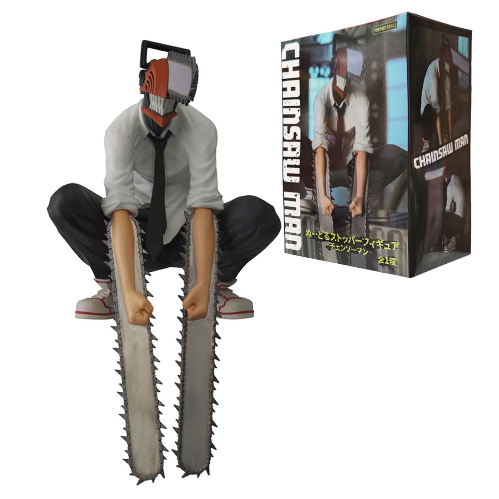 ZKTSRY Chainsaw Man Statue, Anime Figure Model, Cake Birthday decoration Anime theme doll figure, Suitable for Movie Fans of All Ages (gift set)