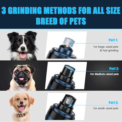Image of VIWIK Dog Nail Grinder, Dog Nail Trimmers with LED Lights, Pet Nail Clippers Kit for Large Medium Small Dogs & Cats, 2-Speed Quiet Electric USB Rechargeable Pet Paws Grooming Tool Blue