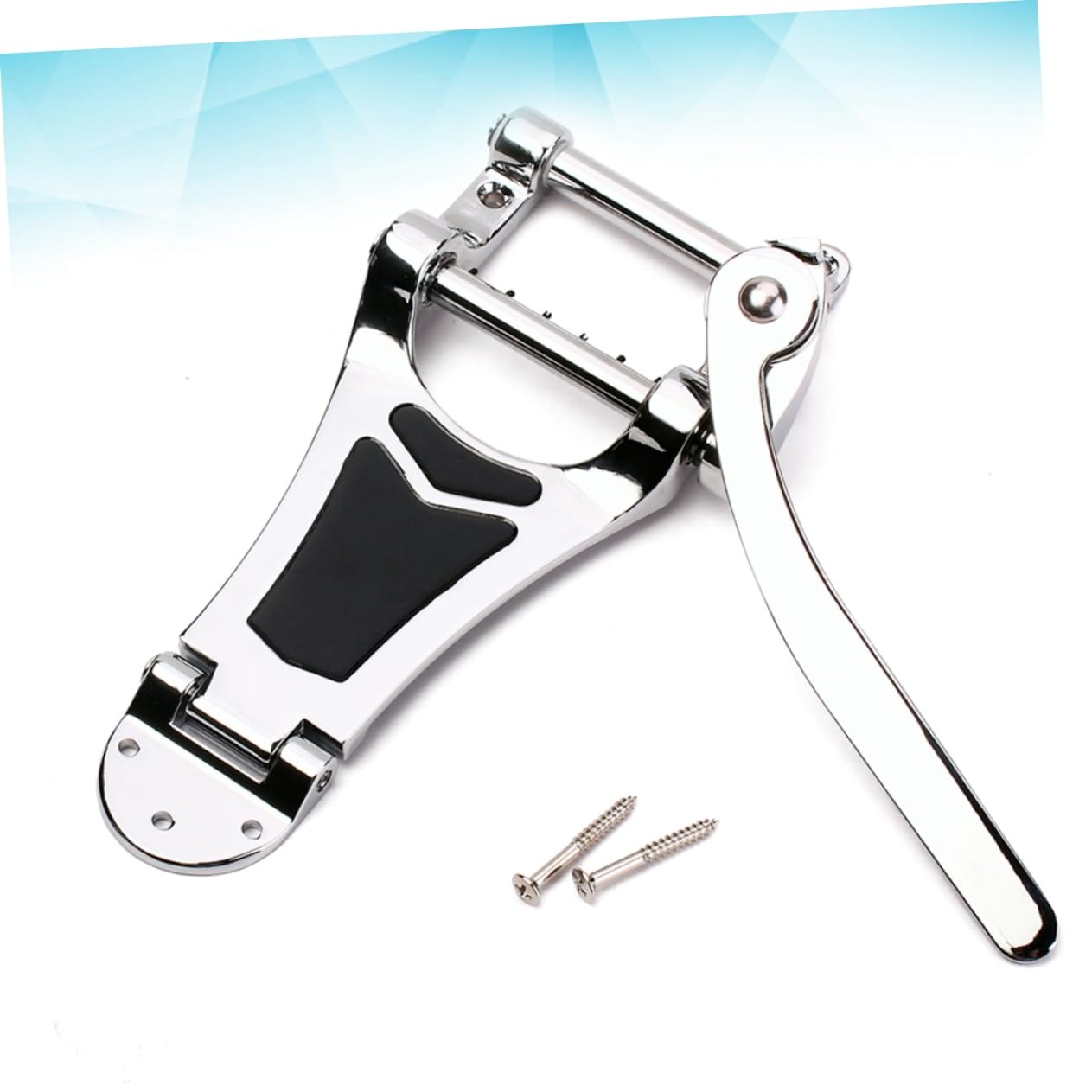 Ponte Tremolo Vibrato di Ricambio per Chitarra Elettrica | Argento, Metallo Ben Lucidato, Facile da Fissare, Set di Parti per Montaggio e Sostituzione