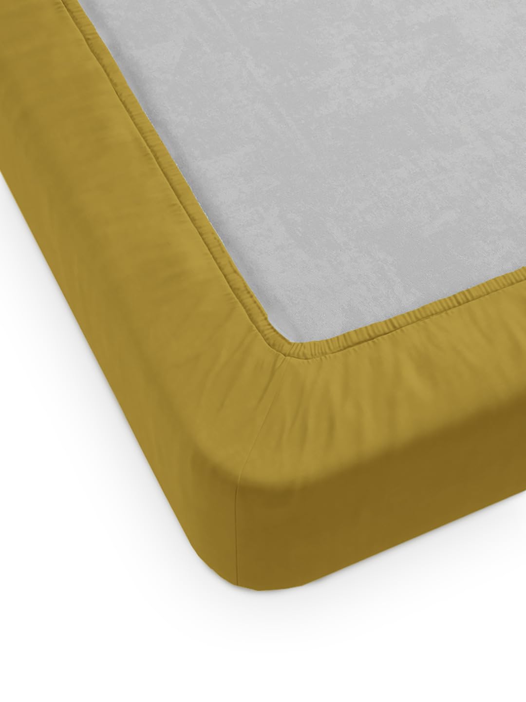 DDECOR Live beautiful Cotton King Fitted Sheet Set with 2 Pillow Covers (182 CM X 198 CM, Gold) Solid Plain Dyed 180TC 4