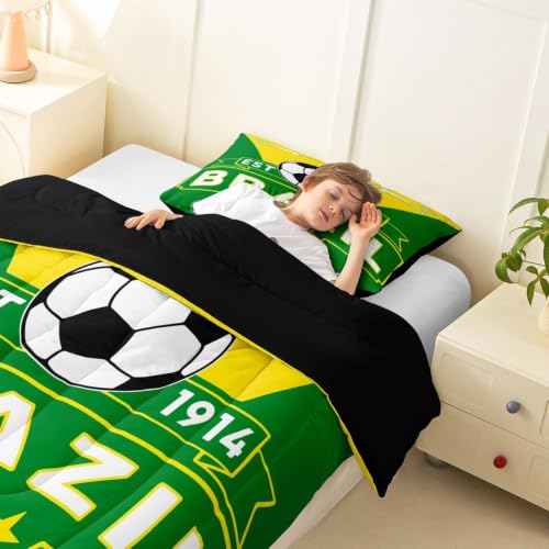 Image of Feelyou Football Soccer Comforter Set Toddler Size Bedding Set