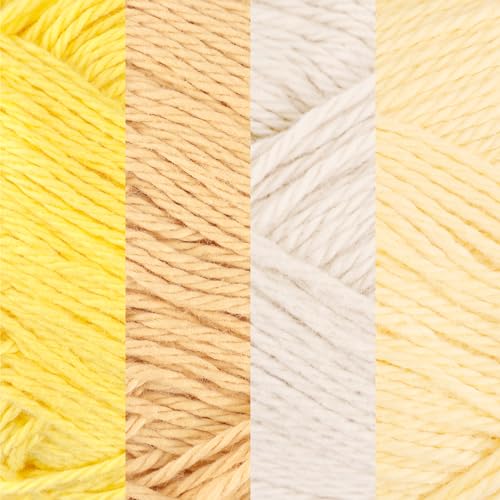 JubileeYarn Cotton Select Yarn - Sport Weight - 50g/Skein - Shades of Yellow - 4 Skeins - Image 2