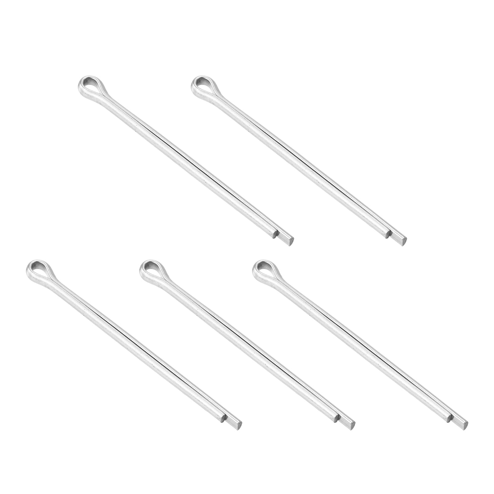 sourcing map 5Pcs 5mmx75mm 304 Stainless Steel Cotter Pin, Split Pin Fastener Clips Split Cotter for Household Appliances, Sports Equipment, Car Mechanics Repair (Silver) โ image 1