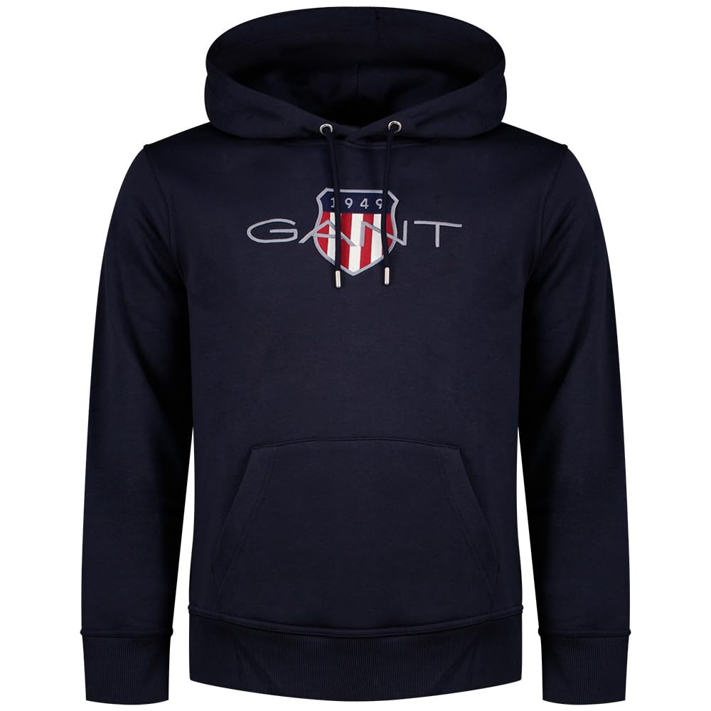 Gant Men's Evening Blue Reg Archive Shield Hoodie, Xl