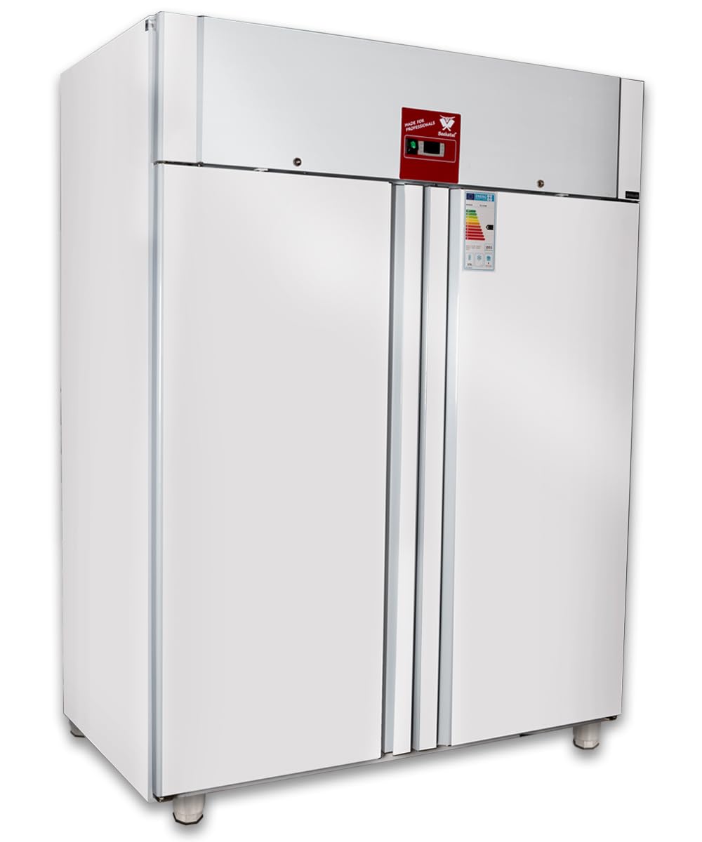Beeketal Gastro Edelstahl Kühlschrank KS-1230B – 2-türiger Gewerbekühlschrank 978L mit Umluftkühlung, Digitale Steuerung, Energieklasse C, Profi Gastronomie Kühlschrank vollständig montiert