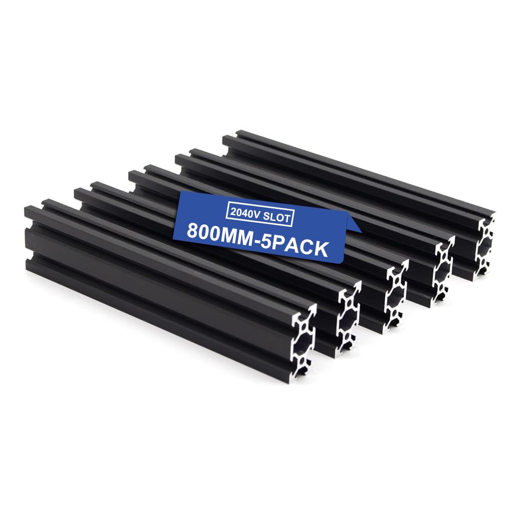 5Pcs V Slot 2040 Aluminum Extrusion Profile 800mm(31.4'') Black