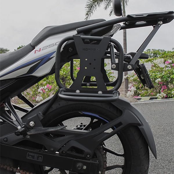 Image of 3 in 1 Saddle Stays with Jerry Can Holder and Bag Holder Compatible with Bajaj Pulsar N160 /N250 /F250 (Black) (Set of 1)