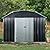 HXUHUWS 10 ft x 12 ft Outdoor Metal Storage Shed with Arch Roof - Lockable Doors for Safety, for Garden and Patio, Black